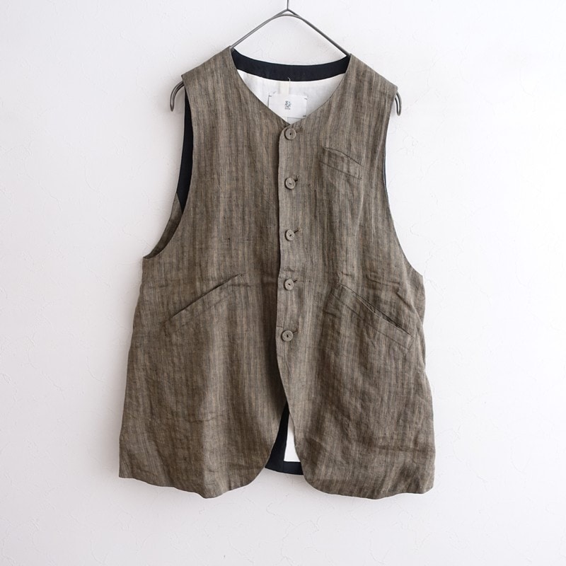 gasa* grue／ペルー製 アルパカ混ケーブル編みベスト ジレゆったりグレー gasa* grue／ペルー製 アルパカ混ケーブル編みベスト ジレゆったり