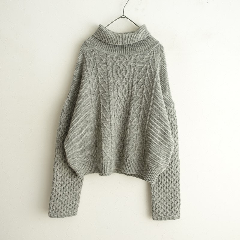 イチ アンティークス ICHI Antiquite's アラン模様編みタートルネック