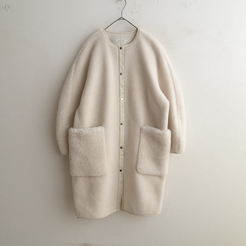 定価5.8万】ハウスオブロータス HOUSE OF LOTUS ボアノーカラーコート