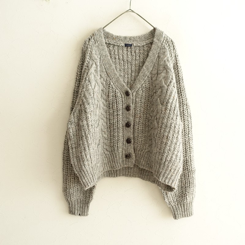 イチ ICHI アルパカブレンドケーブルニットワイドカーディガン (2-2510