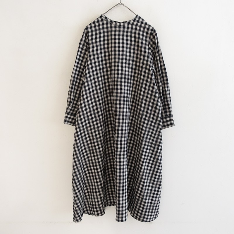 パラスパレス ウールガーゼ チェック シャツ ワンピース シャツ