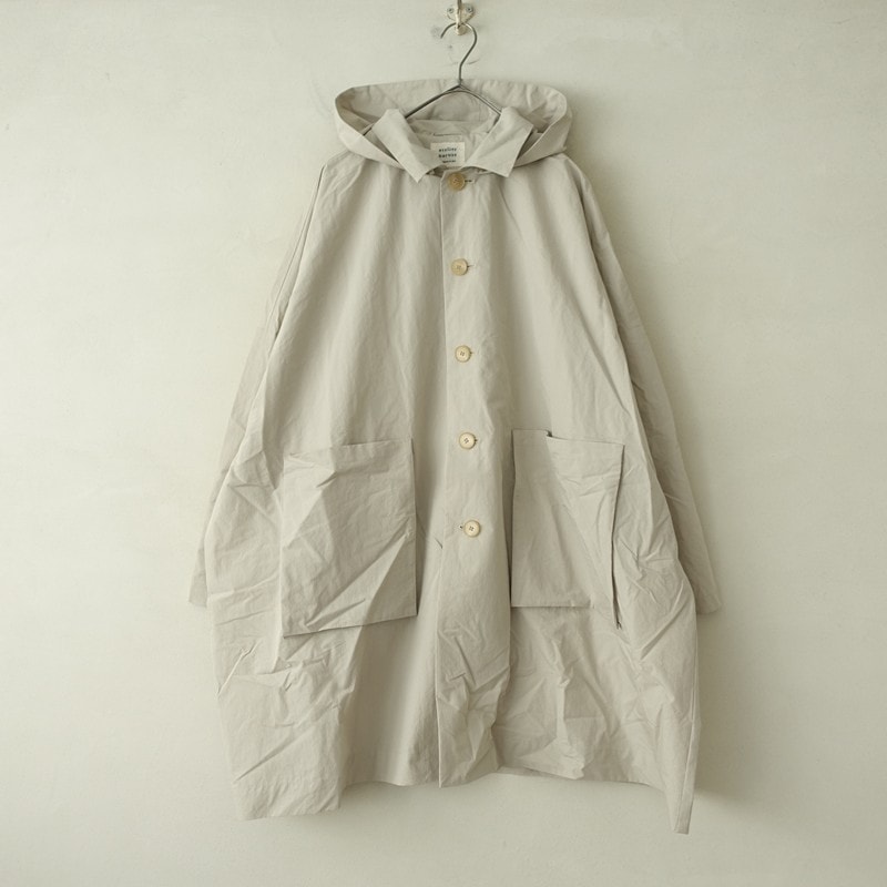 アトリエナルセ コットンナイロンタフタフーデットコート cotton nylon taffeta hooded coat / black - atelier naruse｜Online