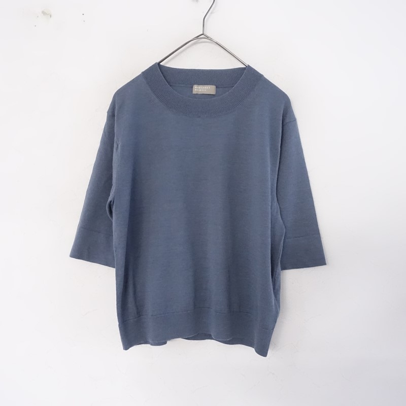 マーガレットハウエル MARGARET HOWELL コットンリネンニット5分袖プル