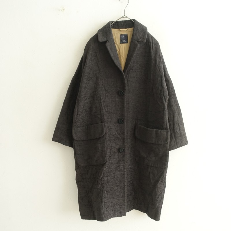 ミナペルホネン mina perhonen malmiシルクテーラードカラーコート 38