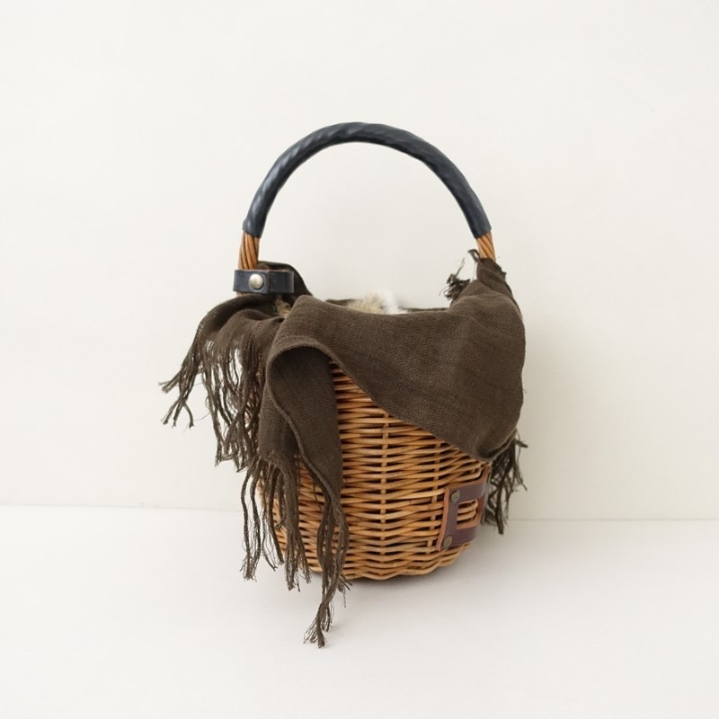 定価5.3万】エバゴス ebagos 紅籐×レザーラウンドバスケット (ba7-2511