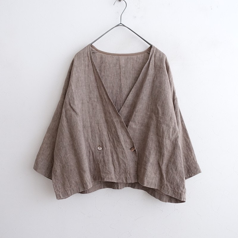 ネストローブ　リネン千鳥柄サロペット ネストローブ♡先染めリネン千鳥サロペット