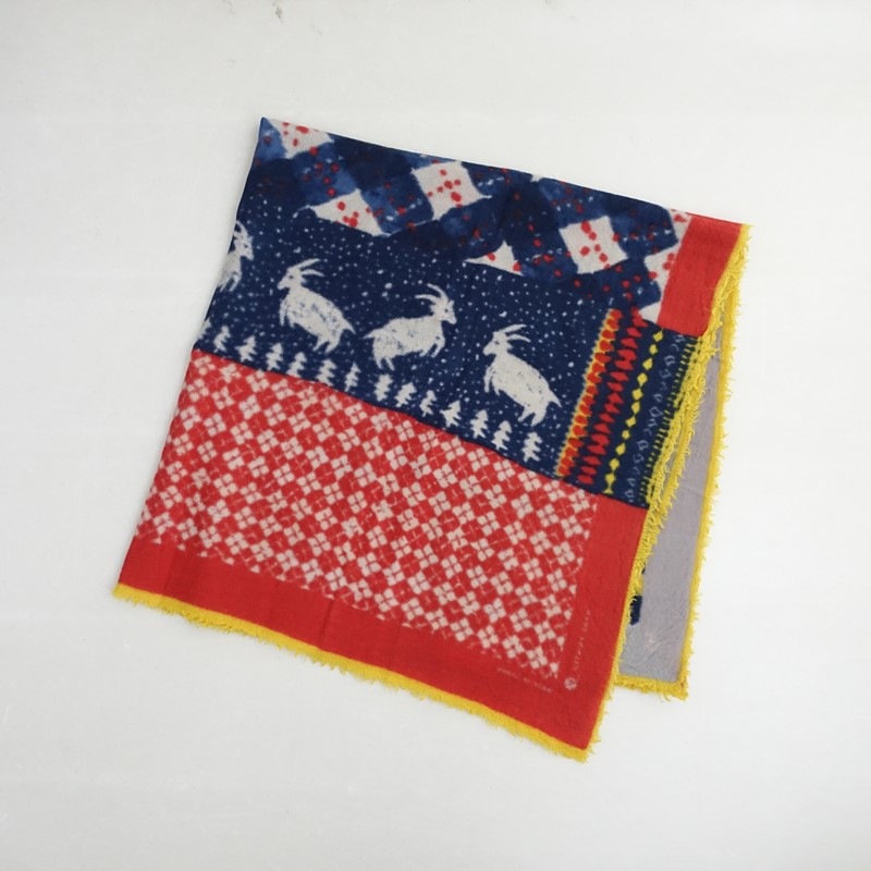 45R☆シルクツイルのレジメンタイル 大判風呂敷スカーフ再び/ サックス