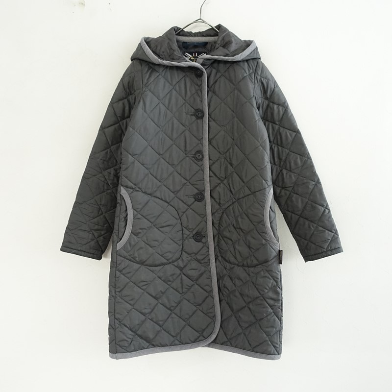 ラベンハム LAVENHAM フーデッドキルティングコート 38 (jk1-2509-586