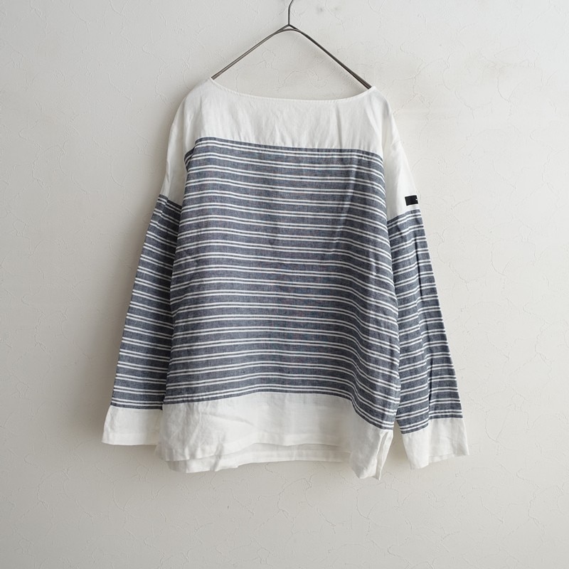 定価2万】ワフ wafu リネンボーダーボートネックプルオーバー 1 (25