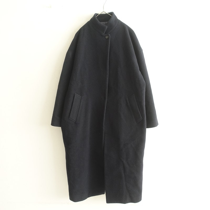 ミズイロインド mizuiro-ind ウールブレンドスタンドカラーコート