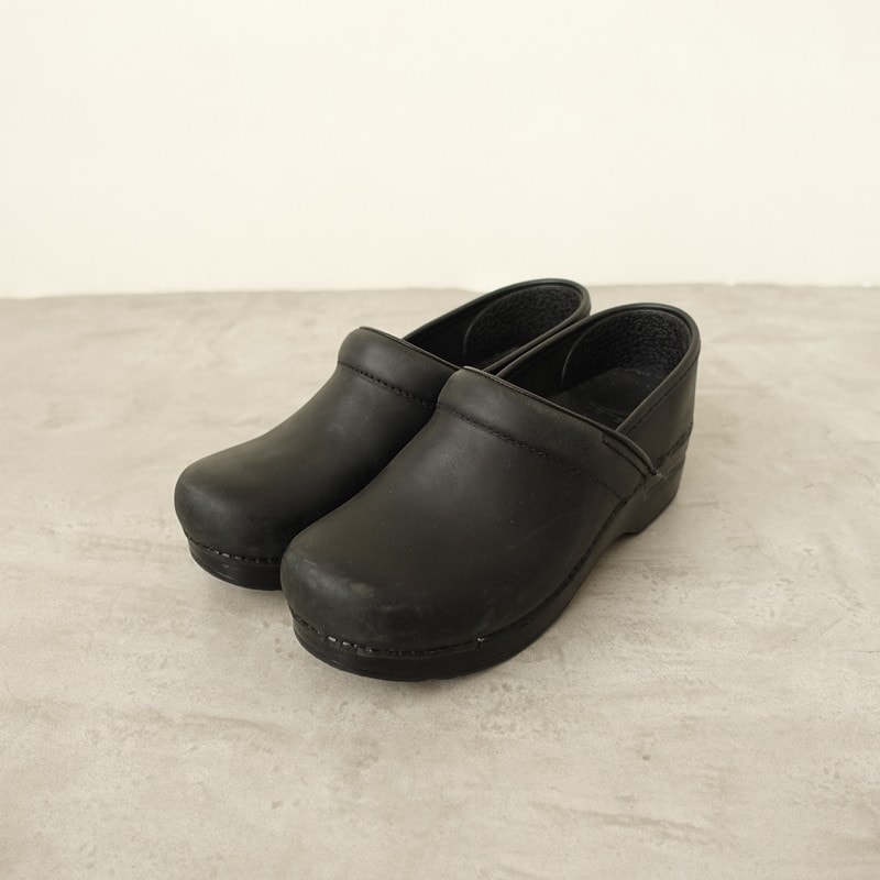 【ダンスコ】サボサンダル (37) プロフェッショナル 厚底　レザー　ブラック 定価3万】ダンスコ DANSKO PROFESSIONAL サボサンダル 37/23.5 37
