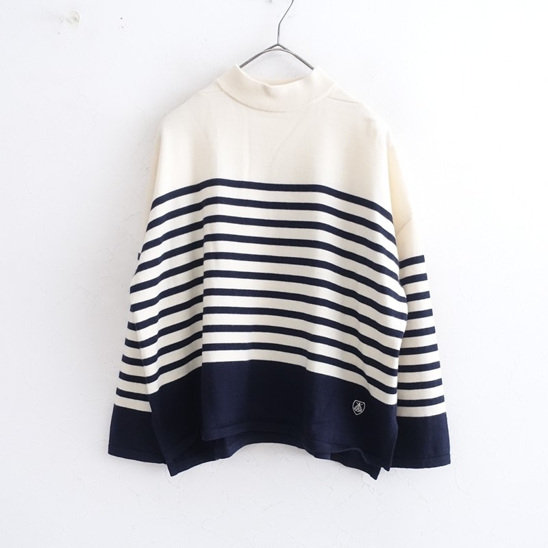 �����1.6���ۥ������Х� ORCIVAL MERINO WOOL STAND COLLAR STRIPE   (2-2511-391)��31L52��