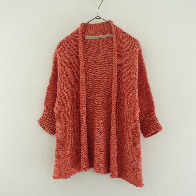 休日セール！ミナペルホネン doze カシミアカーディガン　新品　赤　レッド 片畦ニットカーディガン