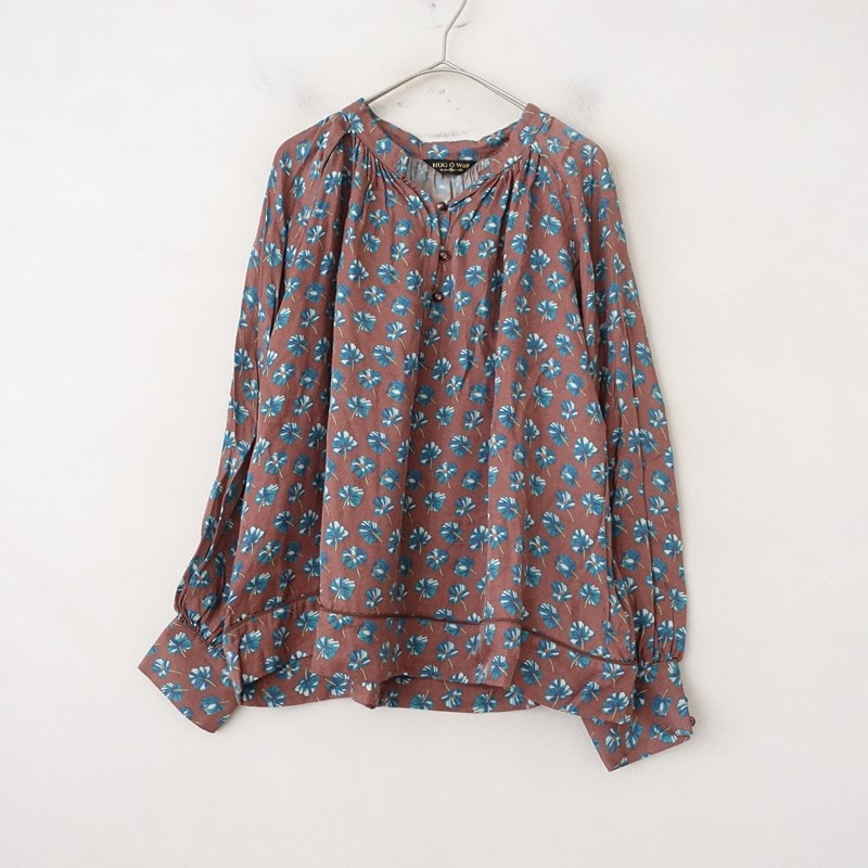 トゥジュー TOUJOURS スタンドカラーコットンタックブラウス 1 (33