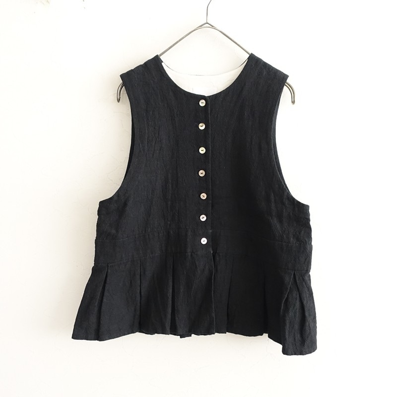 Kaval ｜カバル｜リネン ブラック ベスト Kaval ｜カバル｜リネン ブラック ベスト