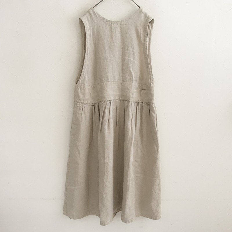 【新品タグ付】MAGALI コットンウール✖️リネン・ジャンパースカート ウールライクVネックジャンパースカート／洗える | MK MICHEL KLEIN