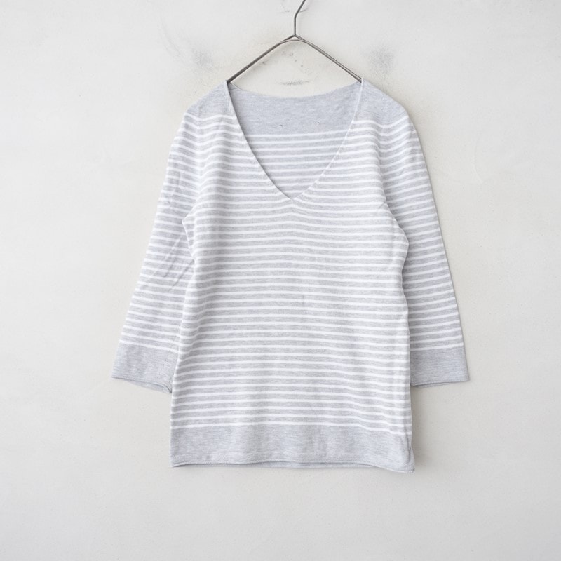 YURI PARKブラック×グレーストライプ長袖ニット YURI PARKブラック×グレーストライプ長袖ニット レディース