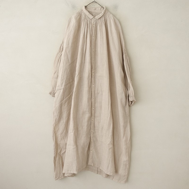 定価2.9万】ネストローブ nest Robe リネンスモックワンピース F (25