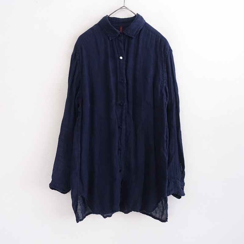 【もちち】新品ダニエラグレジス＊リネンブラウス ダニエラグレジス DANIELA GREGIS リネン長袖ロングブラウス - (j1