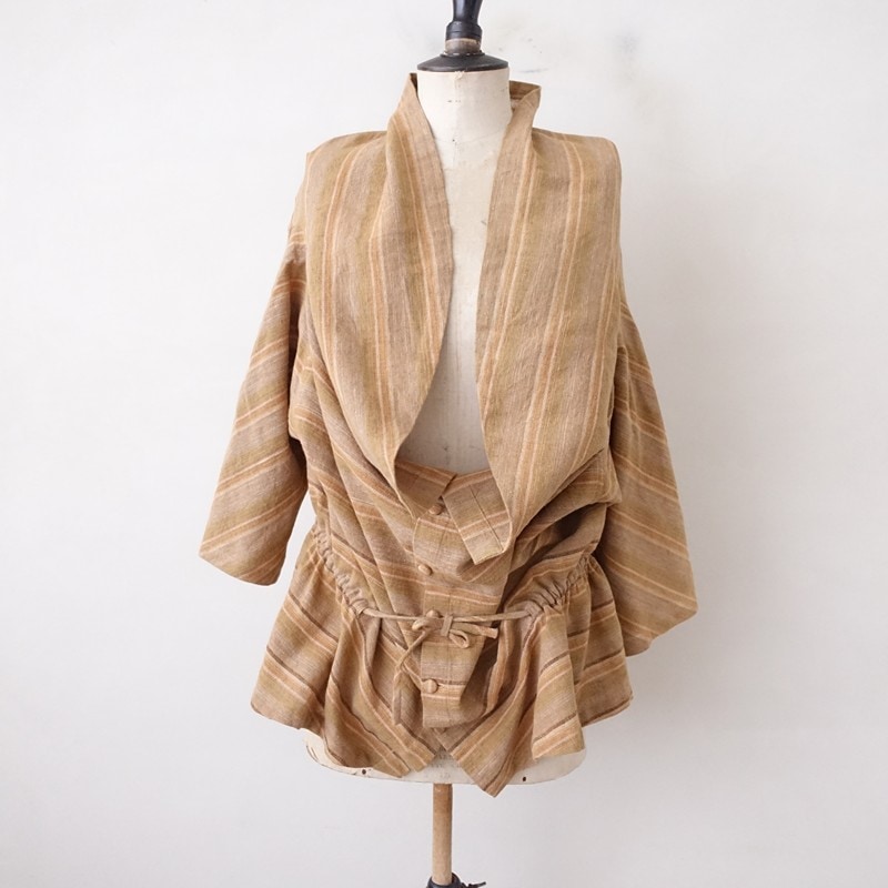 美品うさとの服/usaato/草木染めプルオーバー/ブラウン系ストライプ/メンズ 2025.12.20 新月新服 coming soon 「小さな夢を叶えにきた」とあなたは