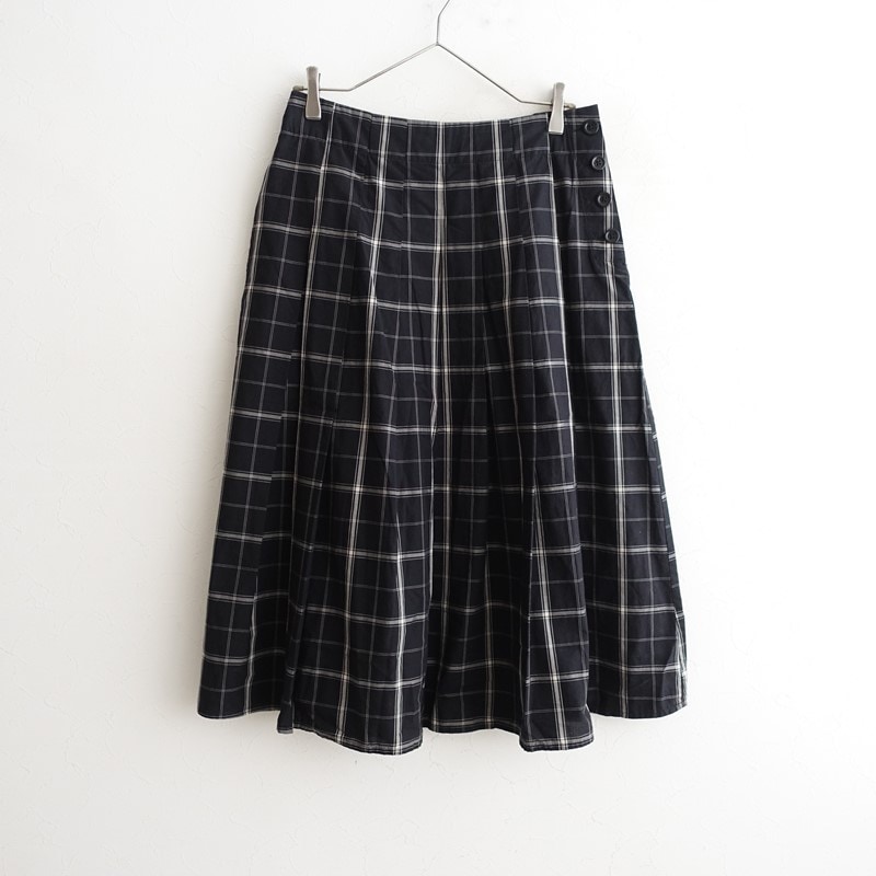 ��2025SS/���4.1���ۥޡ�����åȥϥ����� MARGARET HOWELL COTTON LINEN CHECK SKIRT ���å���������  3 (sk25-2512-370)��90A62��
