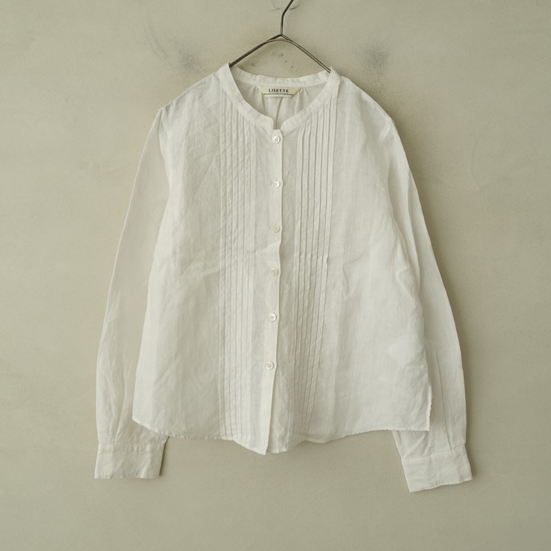美品】リゼッタ Lisette リネンピンタックブラウス 36 (33-2512-394