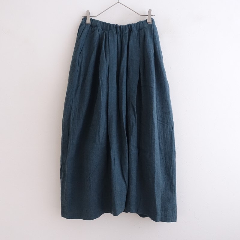 未使用！suzuki takayuki キュロットパンツ リネン ネイビー suzuki takayuki スズキタカユキ garthered pantsⅠ[T001-17/black]