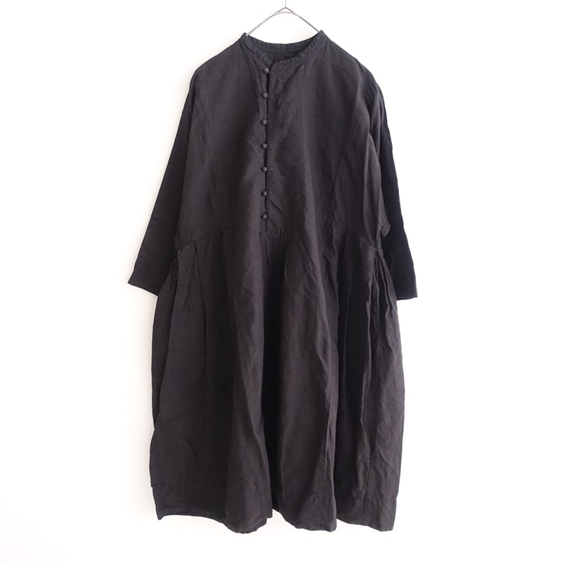 染】ネストローブ nest Robe ラミーリネン起毛パフスリーブワンピース