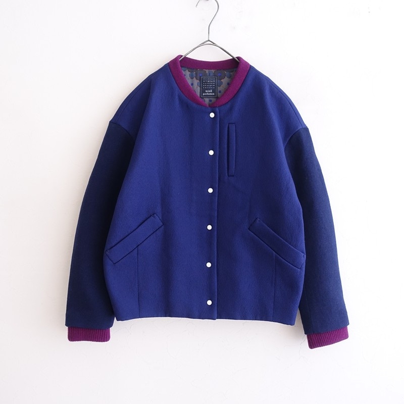 ミナペルホネン wolf＆flower ブルゾン スタジャン 定価7.5万】ミナペルホネン mina perhonen wolf&flowerスタジャン 36