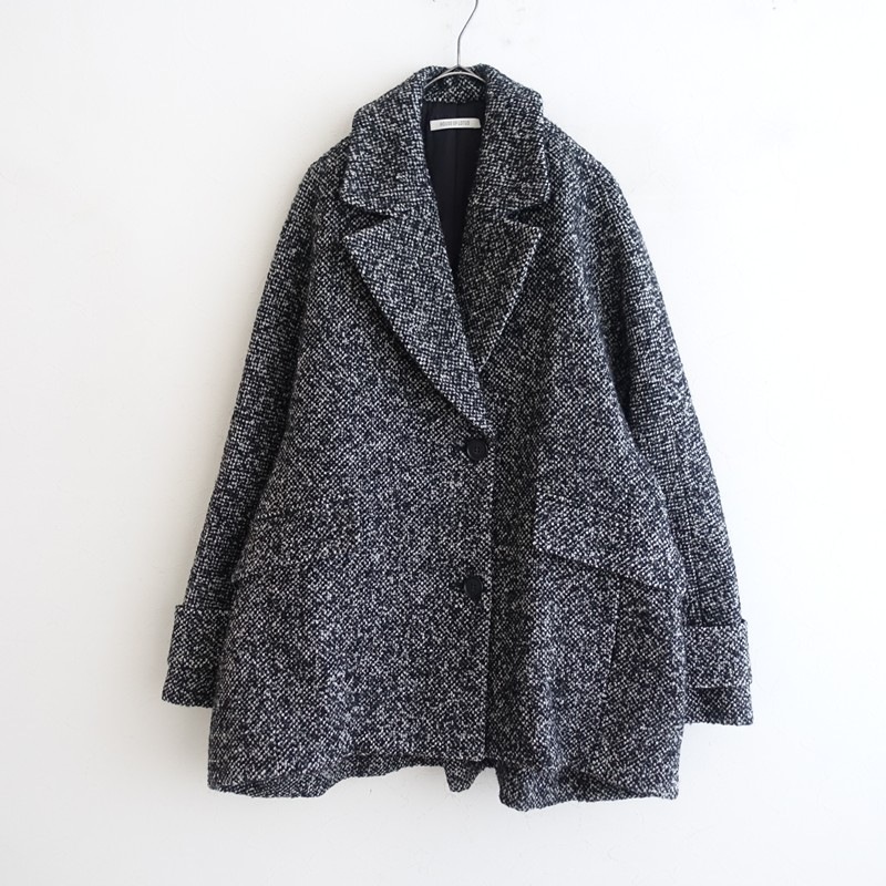 ハウスオブロータス HOUSE OF LOTUS ウールツイードケープライクコート