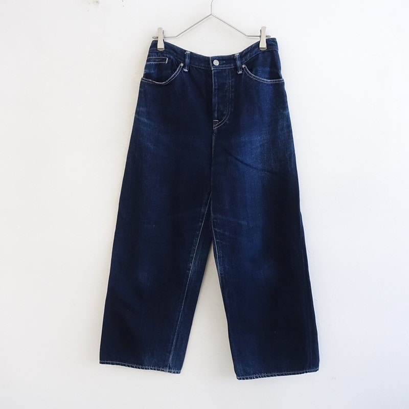 【美品】mina perhonen ミナペルホネン ワイドパンツ コットン 紺 mina perhonen(ボトムス)