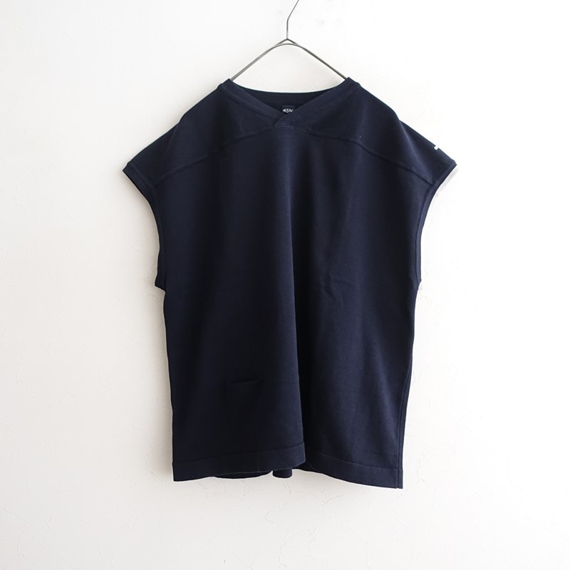 極美品✨45R フォーティファイブアール R刺繍オーバーサイズ　半袖シャツ 2 未使用/定価3.7万】フォーティファイブアール 45R ニットソーの908