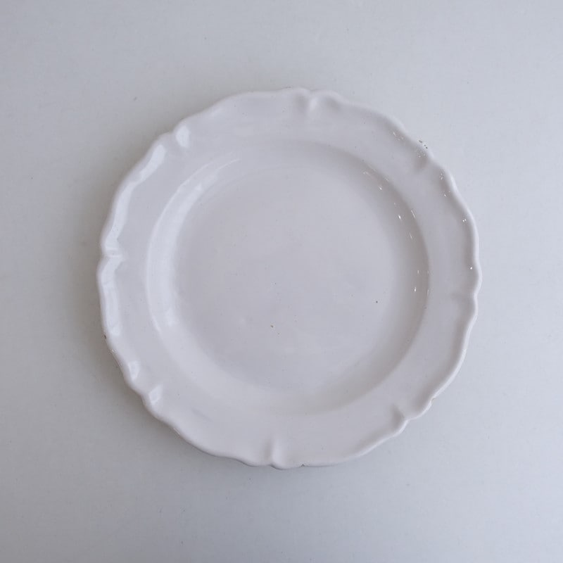 フランスアンティーク】 Moustiers ムスティエ フラワーリムプレート