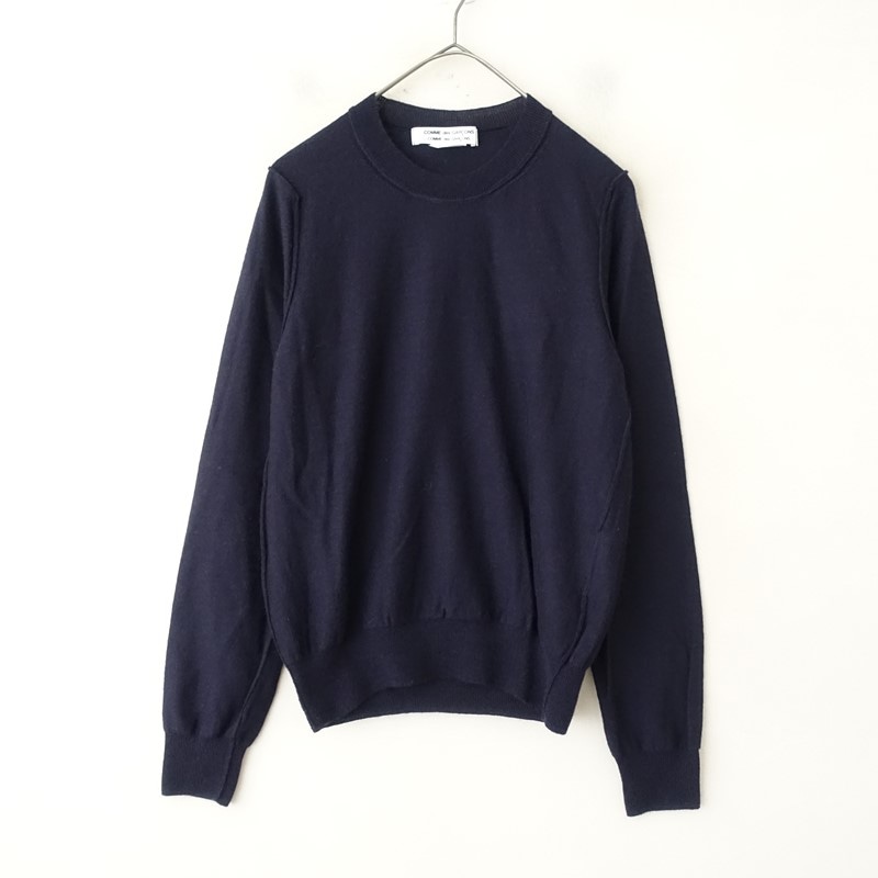 コムデギャルソン 薄手 クルーネック ウール ニット カットオフ コムデギャルソン COMME des GARCONS アウトシームクルーネックニット