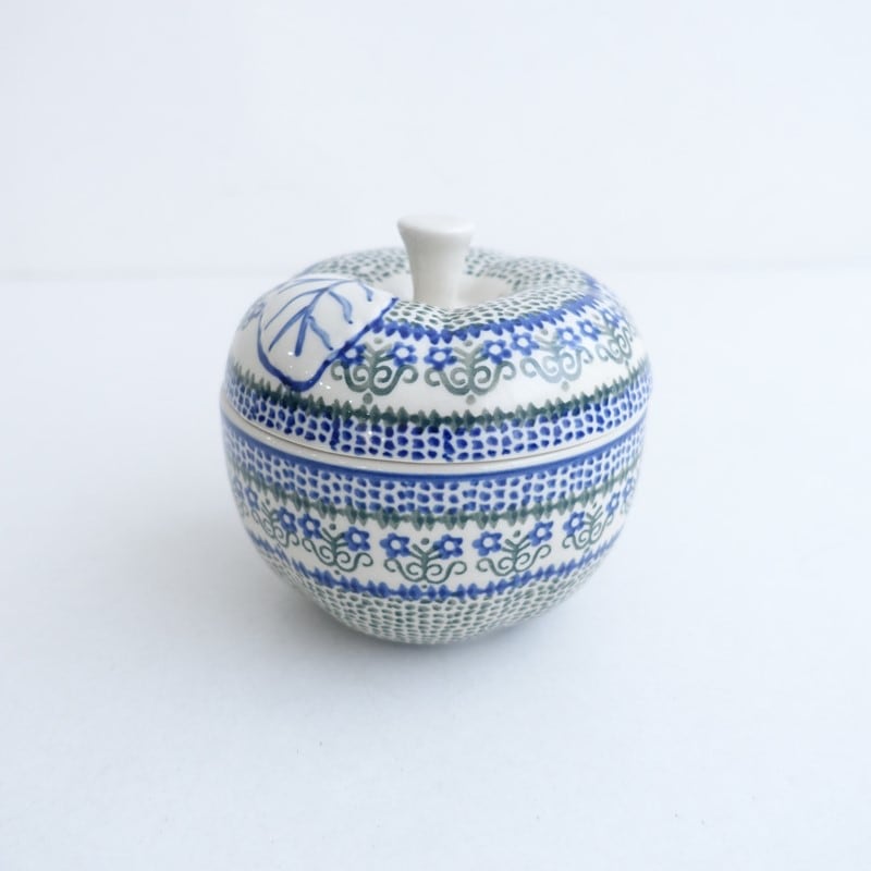 ポーリッシュポタリー Polish Pottery *りんごポット ネイビー*食器