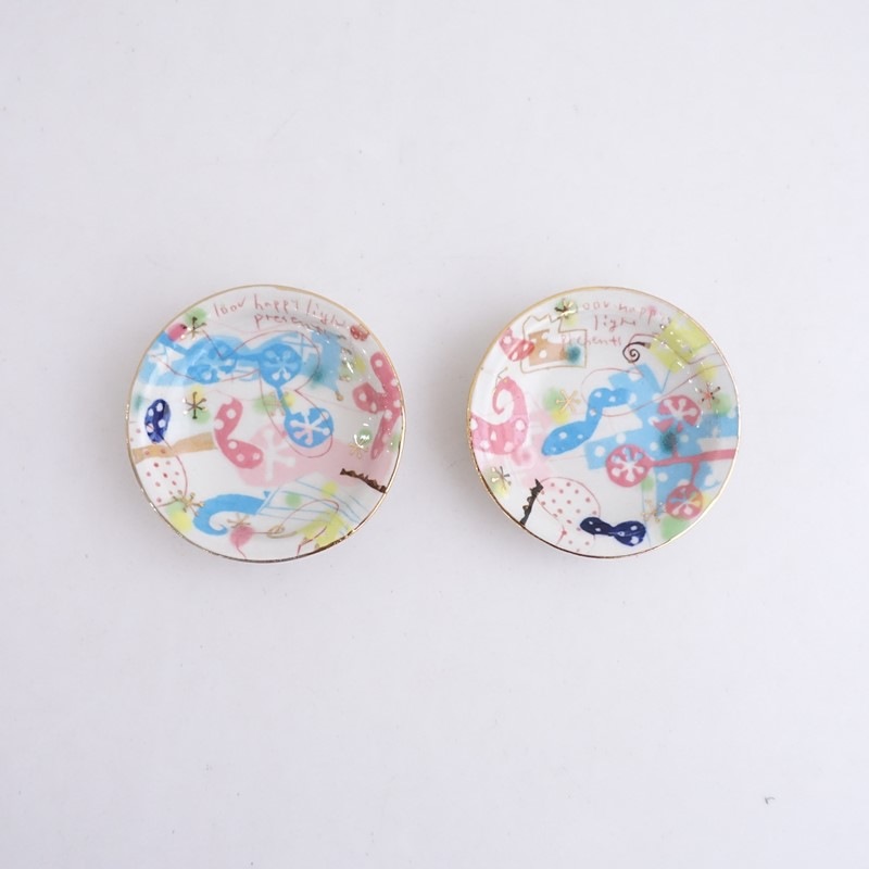 ウエダキヨアキ KIYOAKI UEDA 豆皿 2枚セット (wa30-2512-37)【80B62