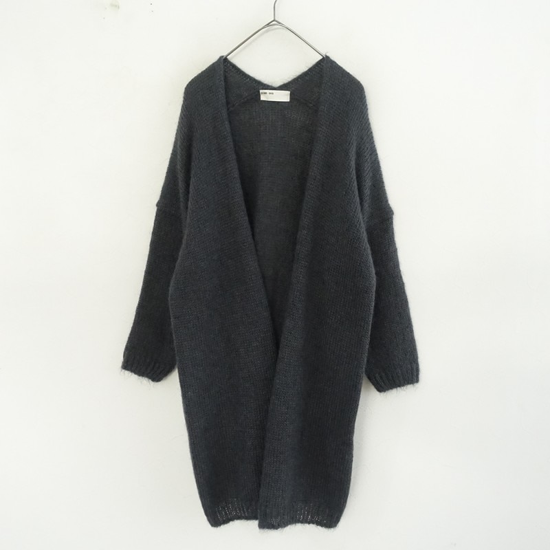 定価7.1万】エヴァムエヴァ evam eva wool angora no collar coat ノー