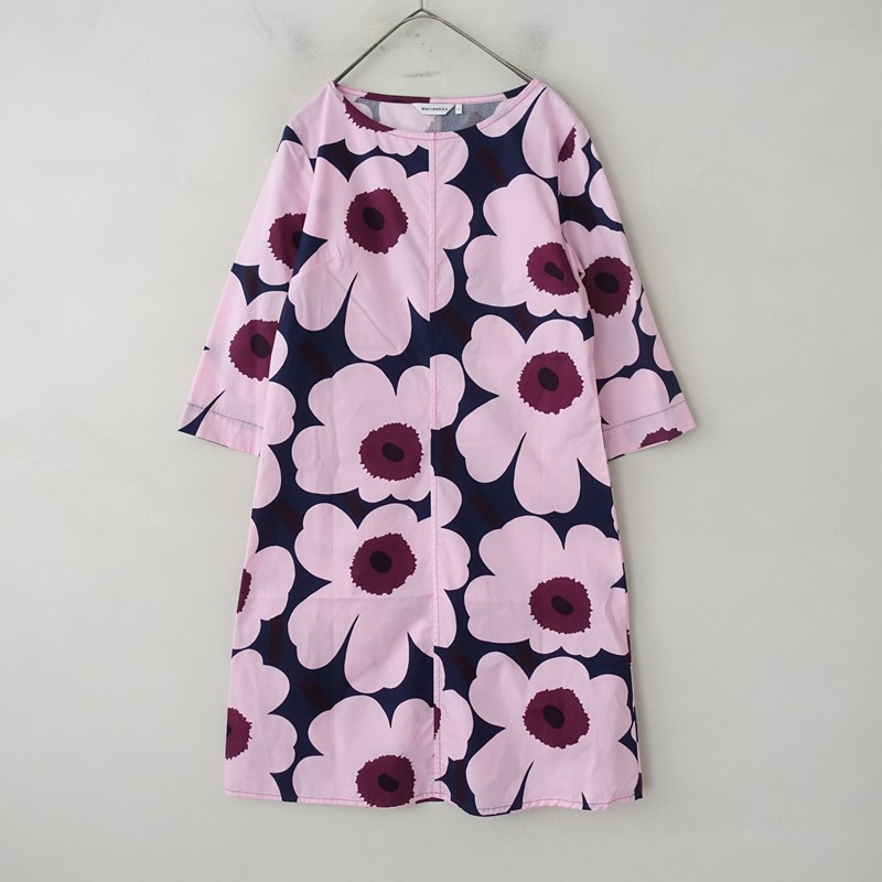 美品】マリメッコ marimekko ウニッコプリントカットソーワンピース S