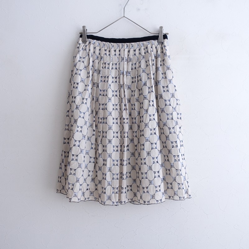 ミナペルホネン mina perhonen balloon ウールシルク混刺繍台形