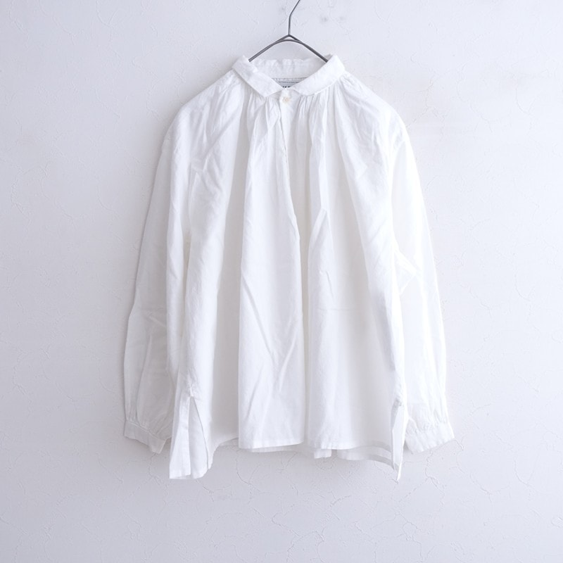 �����3.5���ۥ䥨���饤�� YAECA WRITE COTTON RAMIE GATHER BLOUSE 92101  S (2-2602-17)��72B62��