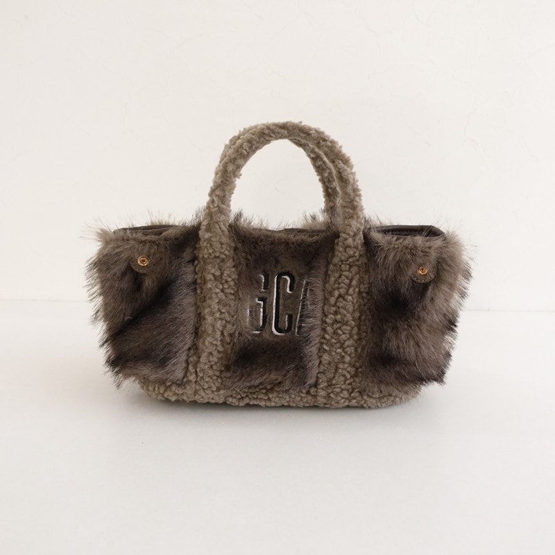 ��2024AW/̤����/���2.3���ۥ��åɥ��꡼�� good GRIEF! GCA EMB FAUX FUR PINT TOTE   (ba7-2602-24)��10C62��