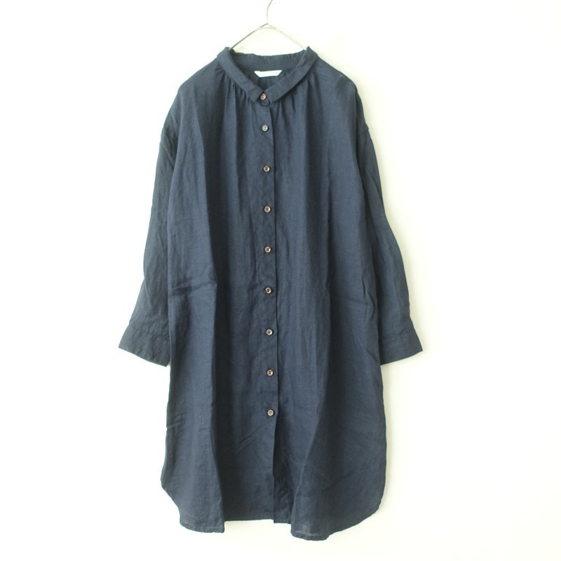 美品アトリエナルセ ミモザブラウス atelier naruse（アトリエナルセ）ミモザ刺繍 リネンスモックブラウス
