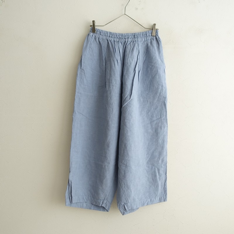 ネストローブ nest Robe リネン近江晒クロップドワイドパンツ F (25