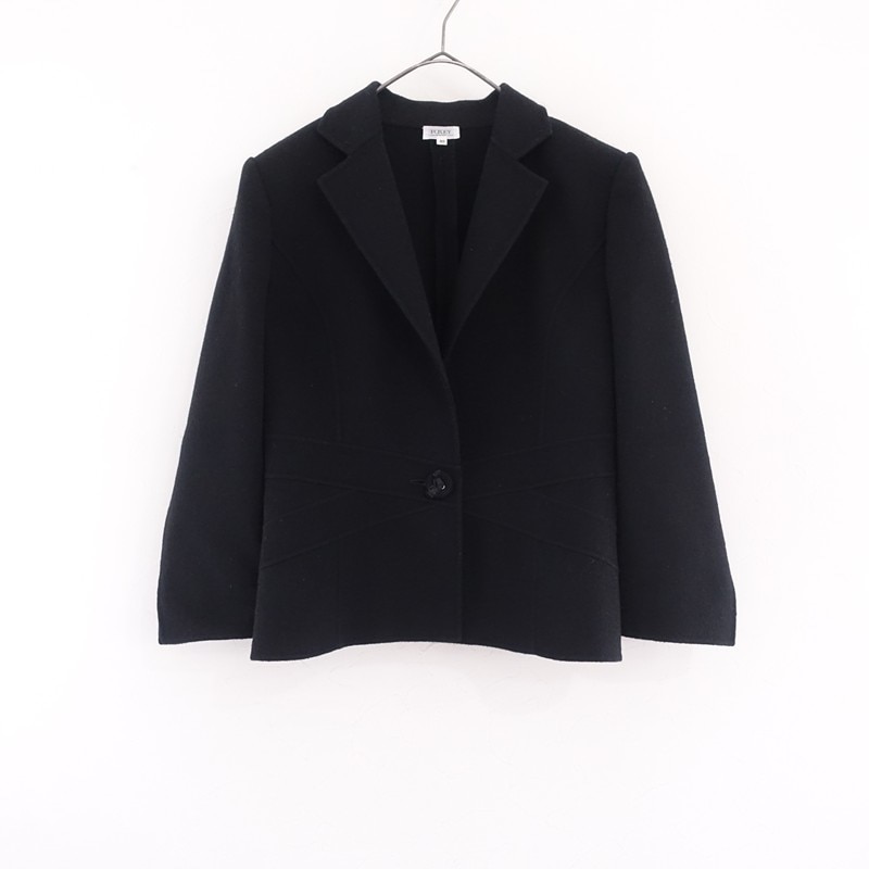 FOXEY フォクシー ジップアップ ニットジャケット 40 ノーカラー 日本製 フォクシー FOXEY カシミヤブレンドジャケット19636 40 (jk2-2602-64