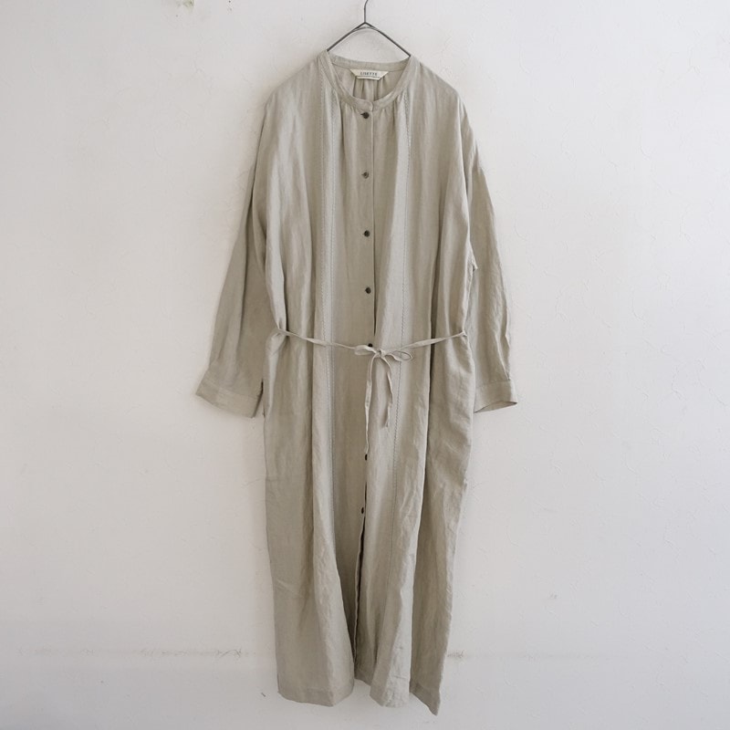 美品】リゼッタ Lisette レース使いリネンワンピース 38 (25-2602-105