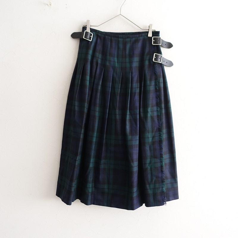 ������/���4.4���ۥ��ˡ��륪�֥��֥�� O��NEIL OF DUBLIN WORSTED WOOL LOW WAIST PLAEATS WRAP SKIRT  S (jsk27-2602-70)��41C62��