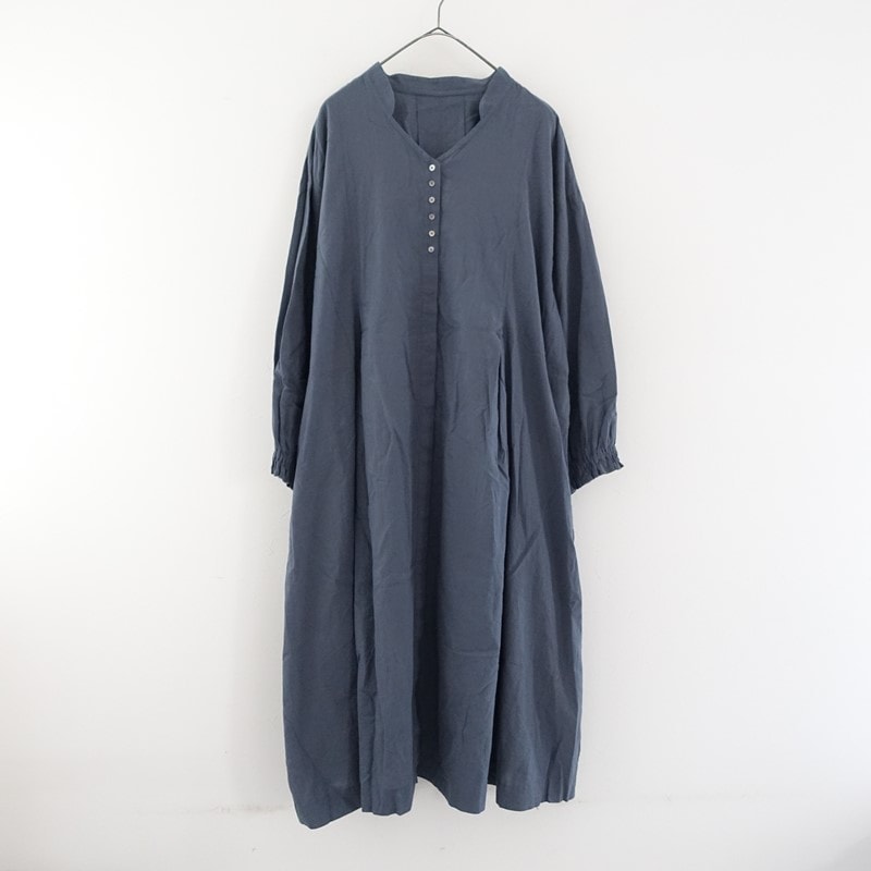 えみおわす 藍染めカディのカシュクールシャツ (2-2512-398)【71A62