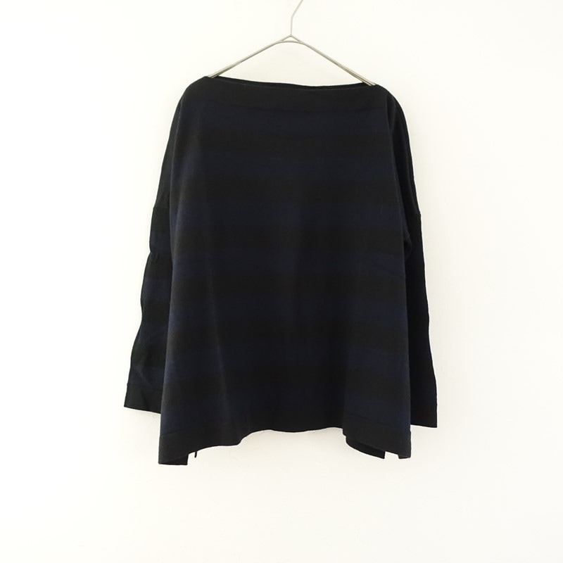 DANIELA GREGIS / ダニエラグレジス | ボートネック ワイド ニット プルオーバー | ネイビー | レディース DANIELA GREGIS(ダニエラ グレジス) boatneck sweater classica