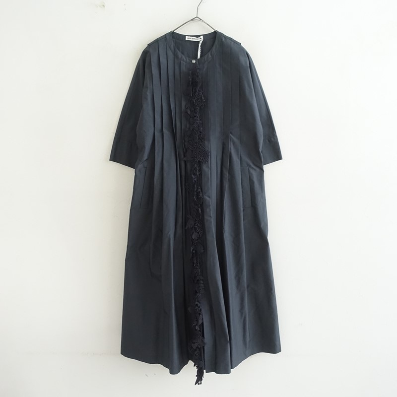 美品♡ミナペルホネン フレアスリーブ ワンピース hanayuki ネイビー Instagram】 古着 通販 買取