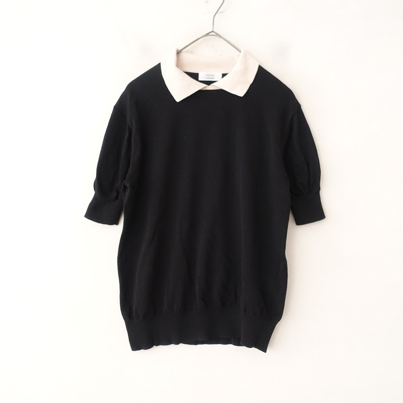 定価1.8万】アトリエナルセ atelier naruse コットンカラーニット半袖